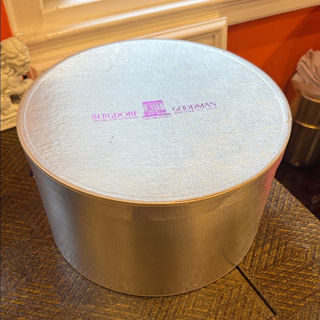 Silver Women's Hat Box By Bergdorf Goodman